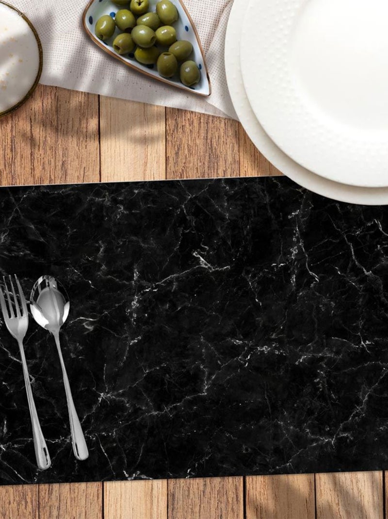 Set de table aspect marbre noir Noir - Kiabi