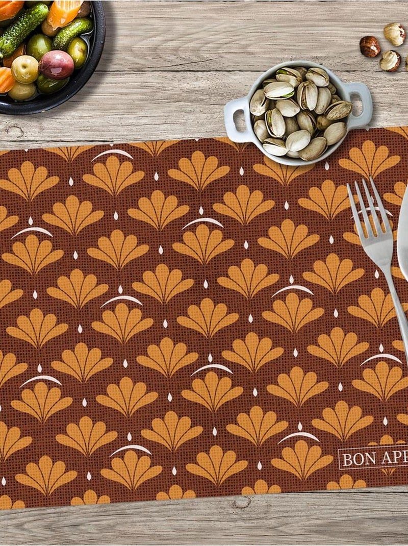 Set de table Bon Appétit éventails - Rectangulaire Marron - Kiabi