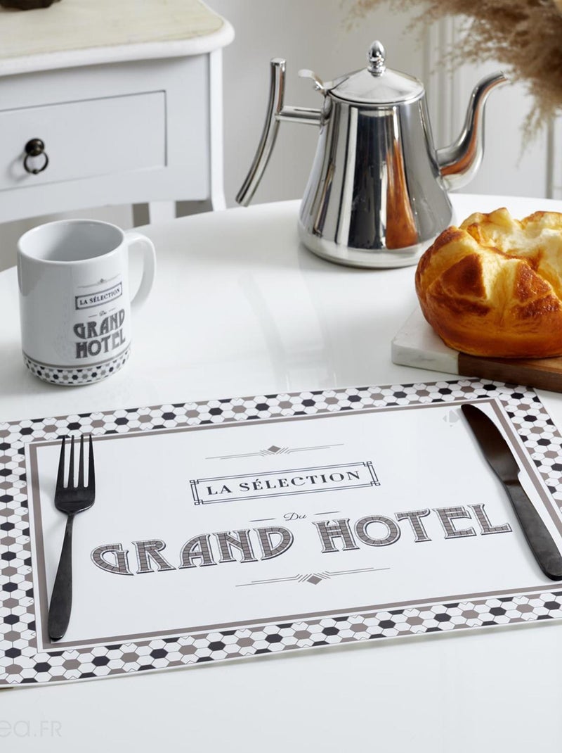 Set de table collection HOTEL Noir Blanc - Kiabi