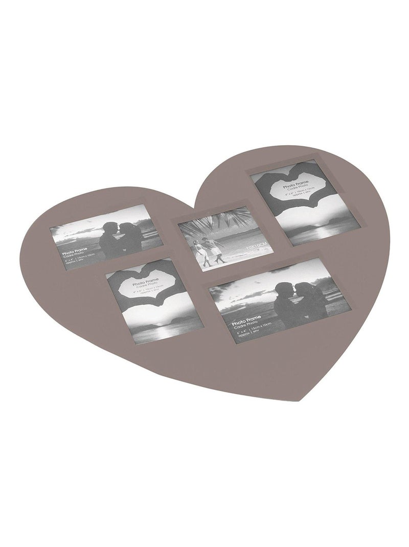 Set de table Colllection Cadre photos Coeur Gris taupe - Kiabi