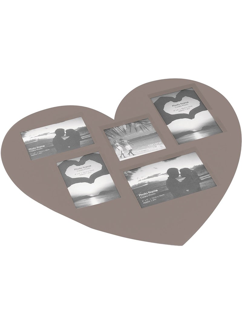 Set de table Colllection Cadre photos Coeur Taupe - Kiabi
