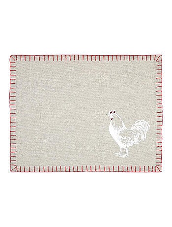 Set de table coq en coton