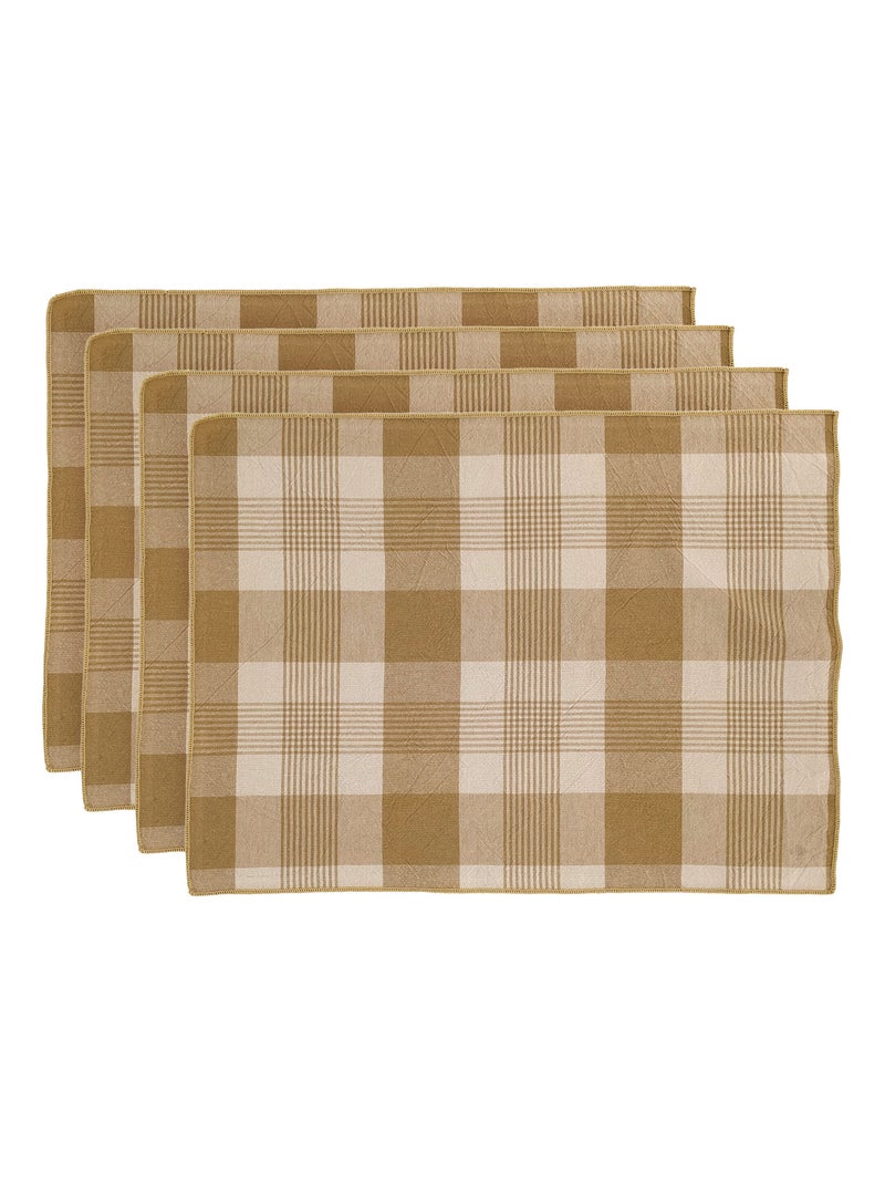 Set de table coton collection NESS Marron cappuccino - Kiabi
