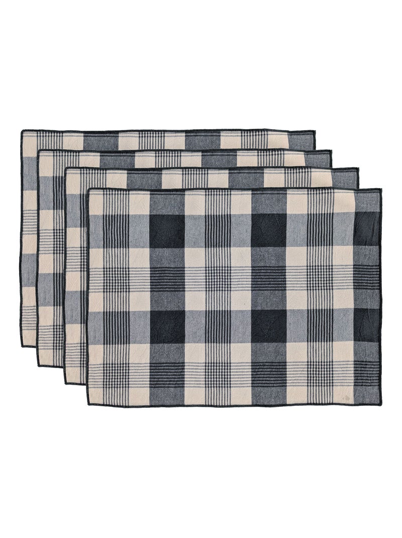 Set de table coton collection NESS Noir Noir - Kiabi