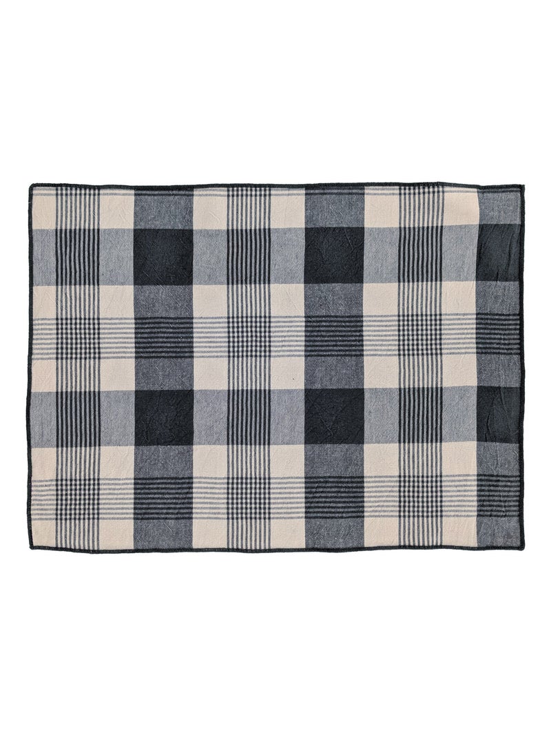 Set de table coton collection NESS Noir Noir - Kiabi