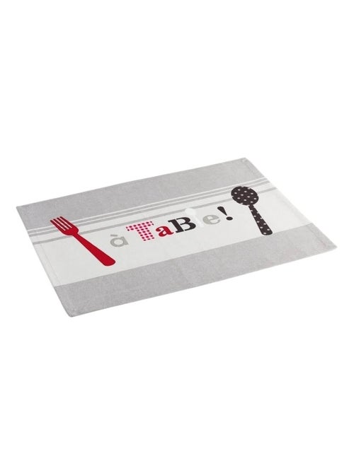 Set de table coton Modele Epicurien A table! 33 x 45 cm - Kiabi