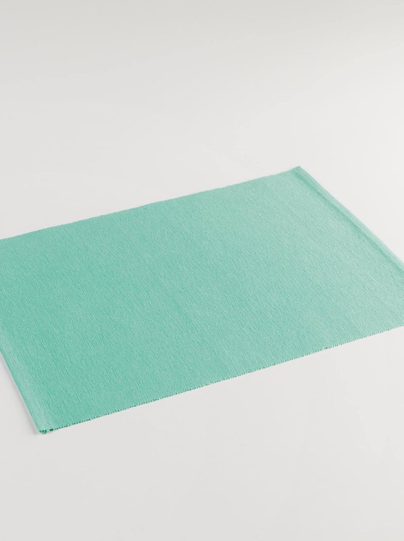 Set de table coton uni 33 x 45 cm Miami Menthe Vert - Kiabi
