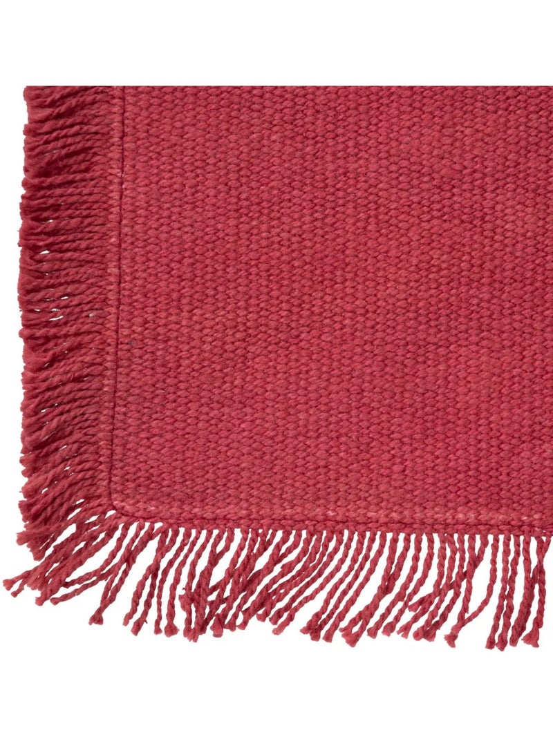 Set de table en coton 30 x 45 cm Mahas jaune Rouge grenat - Kiabi
