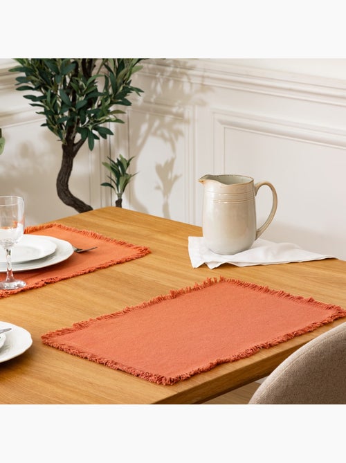 Set de table en coton 30 x 45 cm Mahas terracotta - Kiabi