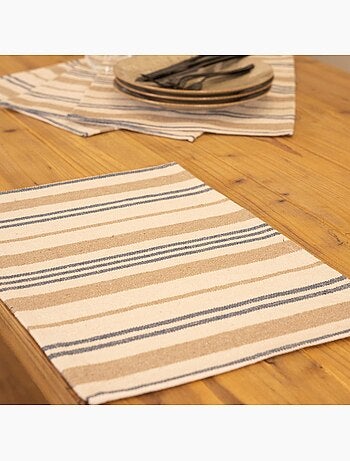 Set de table en coton épais rayures