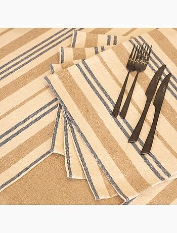 Set de table en coton épais rayures