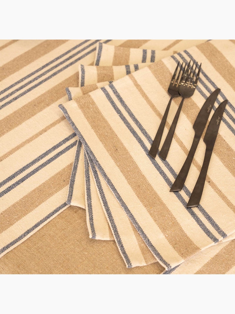 Set de table en coton épais rayures Bleu foncé - Kiabi