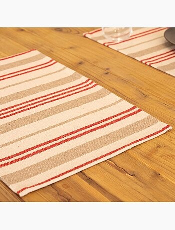 Set de table en coton épais rayures