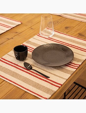 Set de table en coton épais rayures