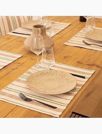 Set de table en coton épais rayures
