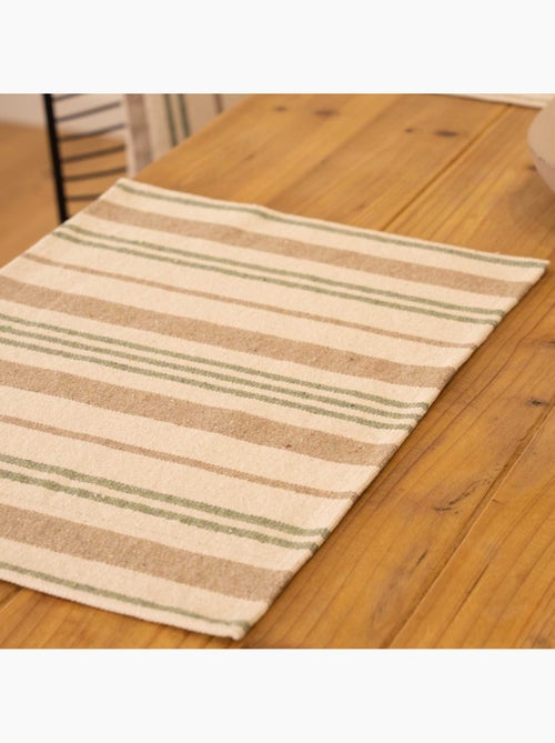 Set de table en coton épais rayures - Kiabi