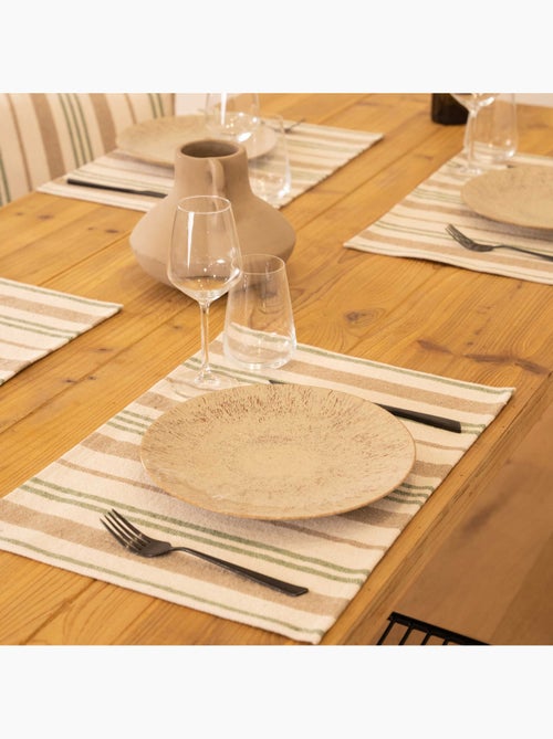 Set de table en coton épais rayures - Kiabi
