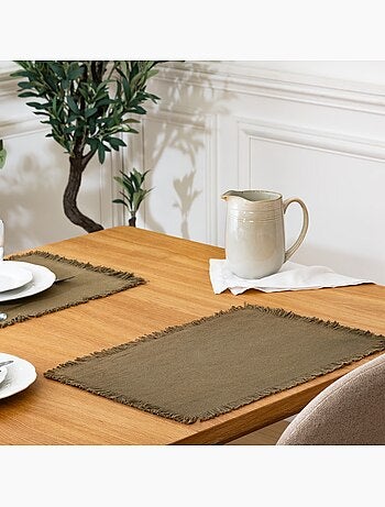 Set de table en coton 30 x 45 cm Mahas gris