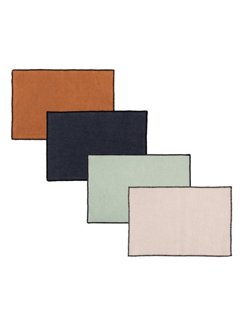 Set de table en coton surjet noir - Kiabi