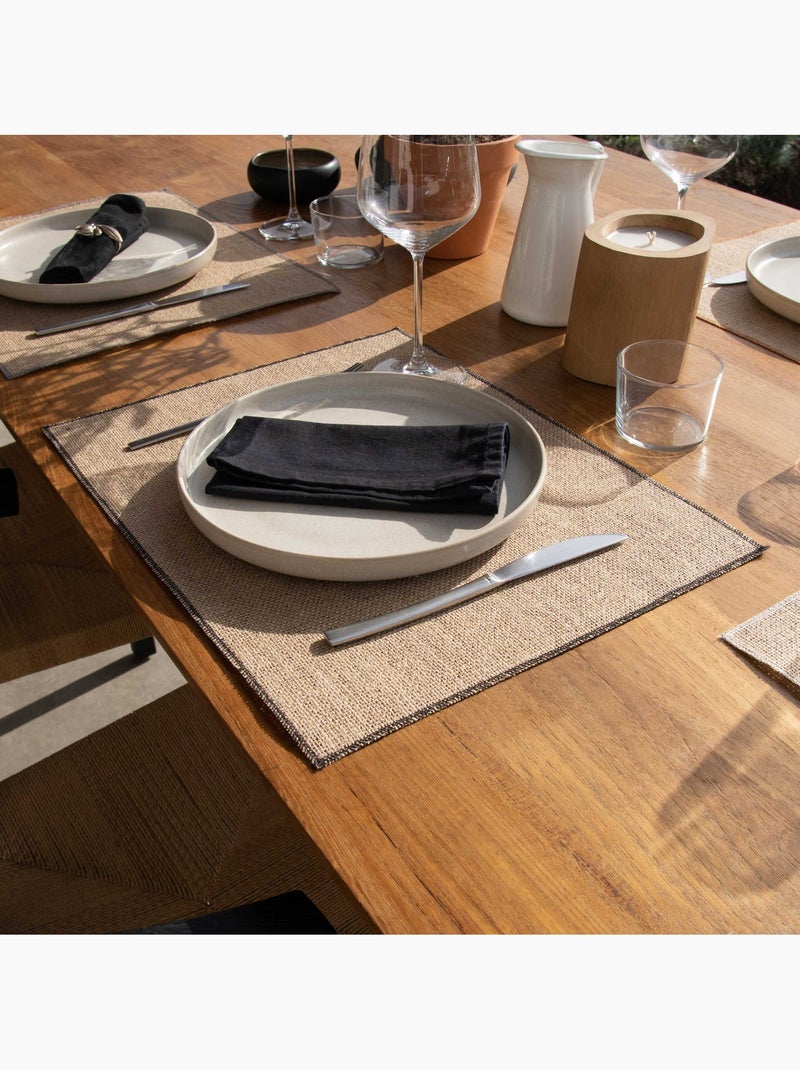 Set de table en jute enduite Noir - Kiabi