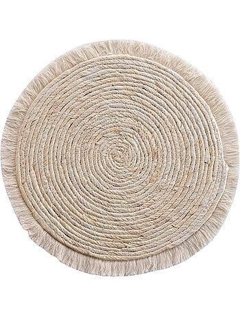 Set de table en lin, paille de maïs et franges