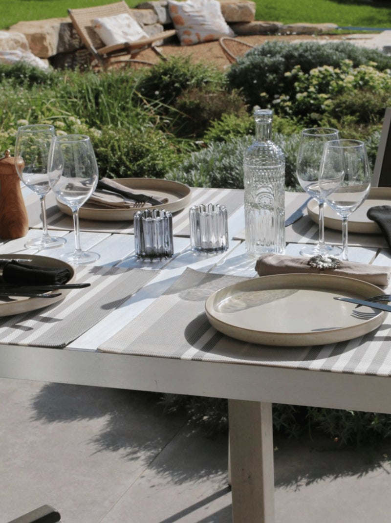 Set de table en plastique à rayures Beige clair - Kiabi