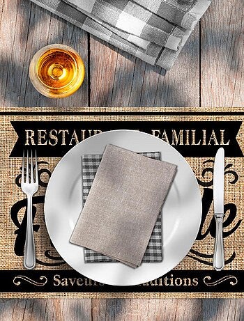 Set de table en toile de jute la fringale