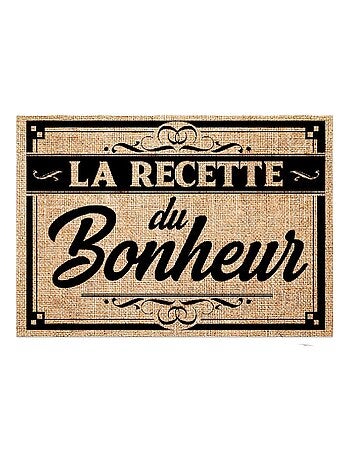 Set de table en toile de jute LA RECETTE DU BONHEUR