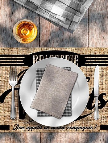Set de table en toile de jute LES BONS VIVANTS