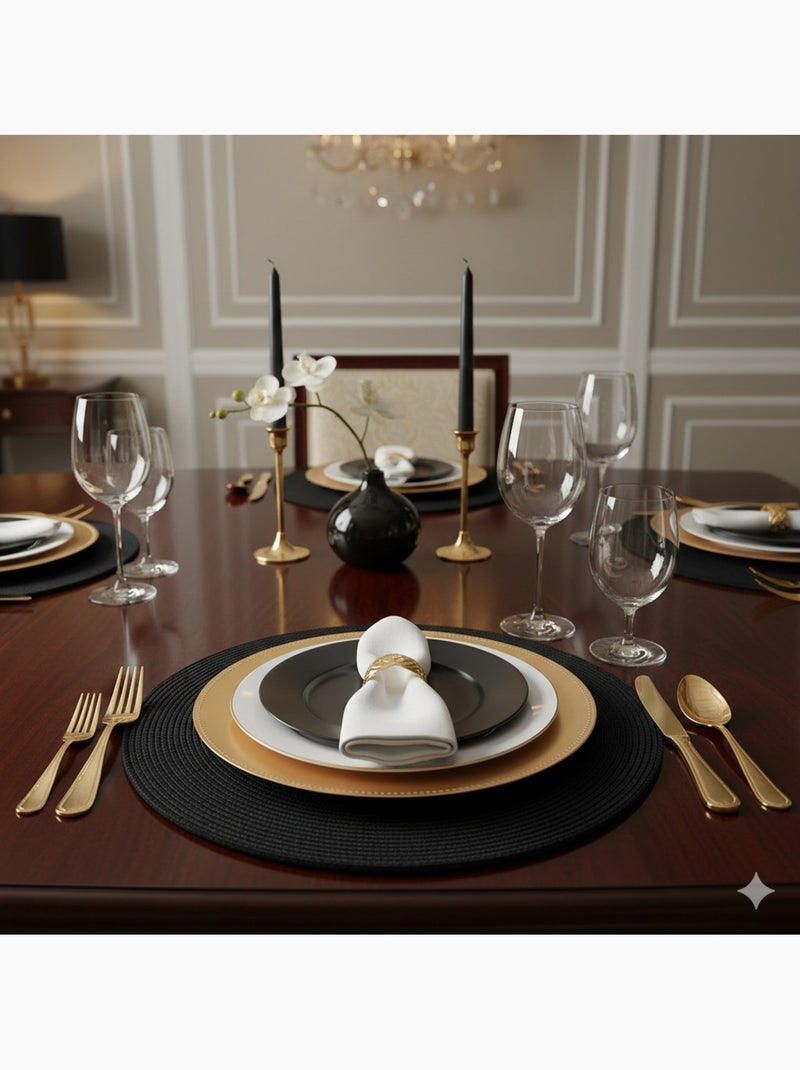 Set de table façon tressé Noir - Kiabi