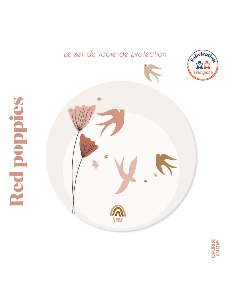 Set de table Hirondelle Red Poppies Multicolore - Kiabi