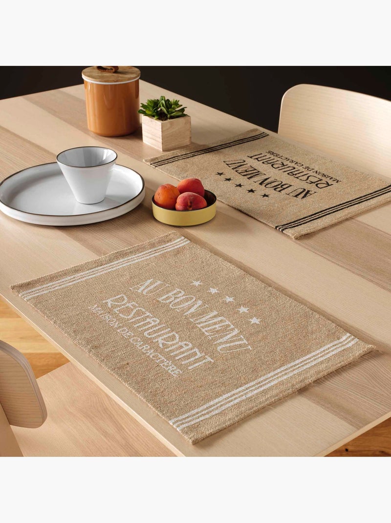 Set de table jute Au bon menu Noir - Kiabi