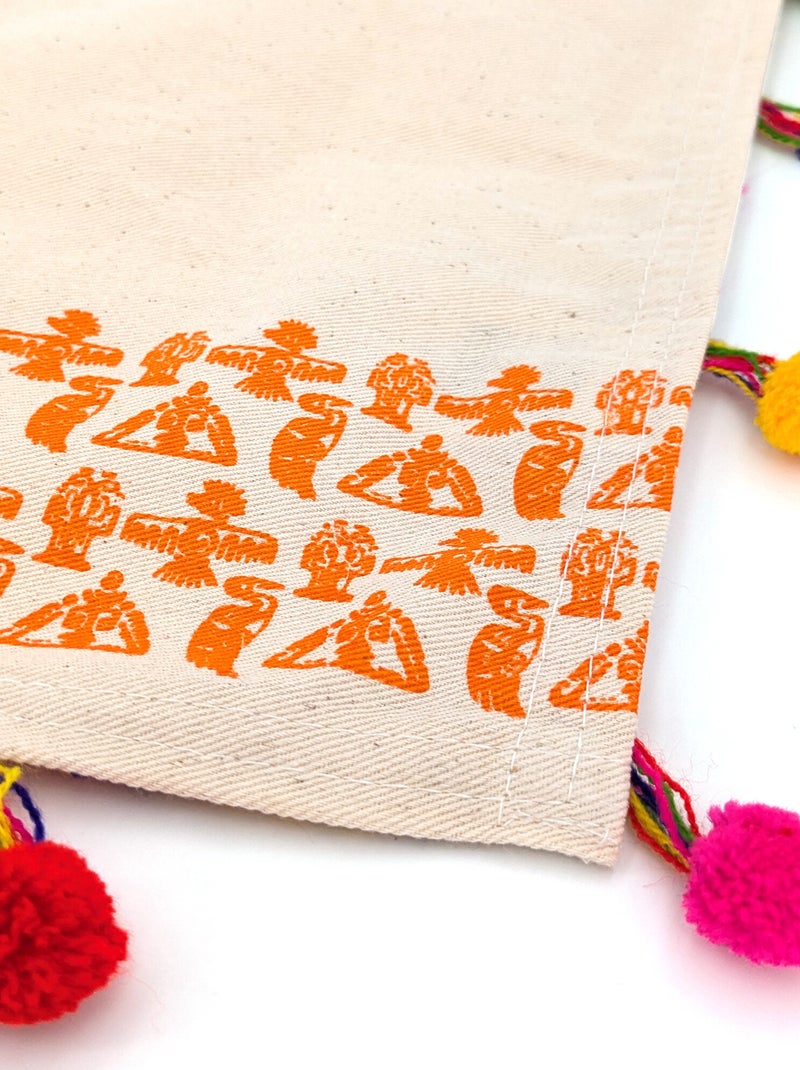 Set de table LAMA POMPONS Orange - Kiabi