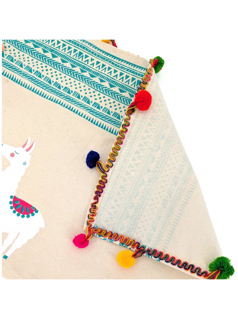 Set de table LAMA POMPONS Vert - Kiabi