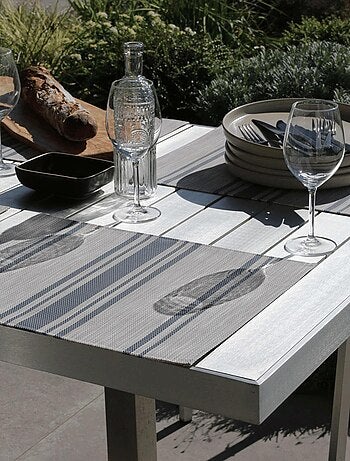 Set de table lavable à fines rayures