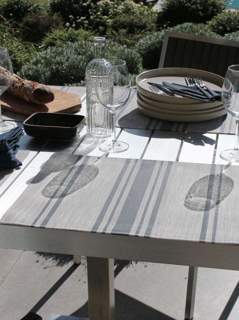 Set de table lavable à fines rayures Bleu marine - Kiabi