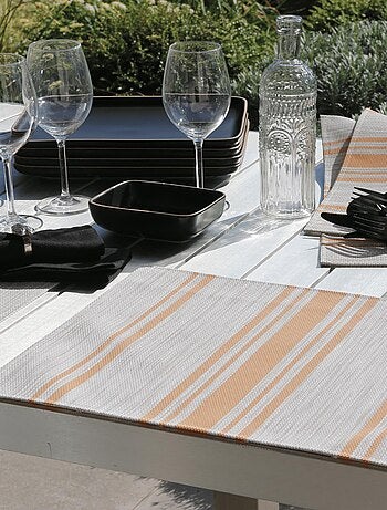 Set de table lavable à fines rayures