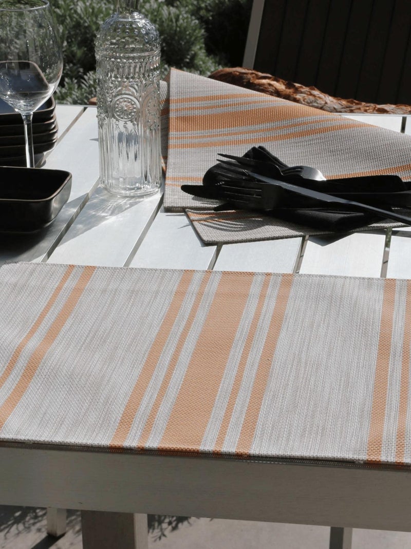 Set de table lavable à fines rayures Jaune - Kiabi