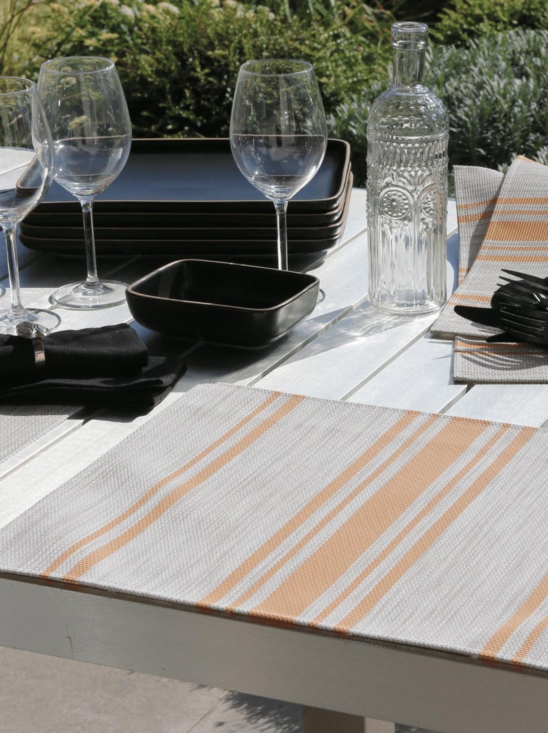 Set de table lavable à fines rayures Jaune - Kiabi