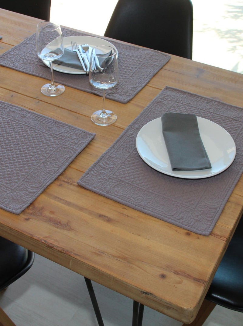 Set de table matelassé Taupe - Kiabi
