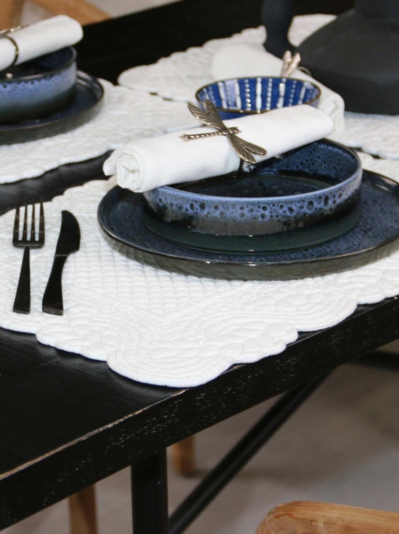 Set de table morphée coton matelassé Blanc - Kiabi