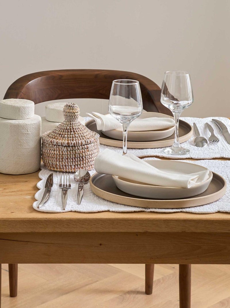 Set de table morphée coton matelassé Blanc - Kiabi