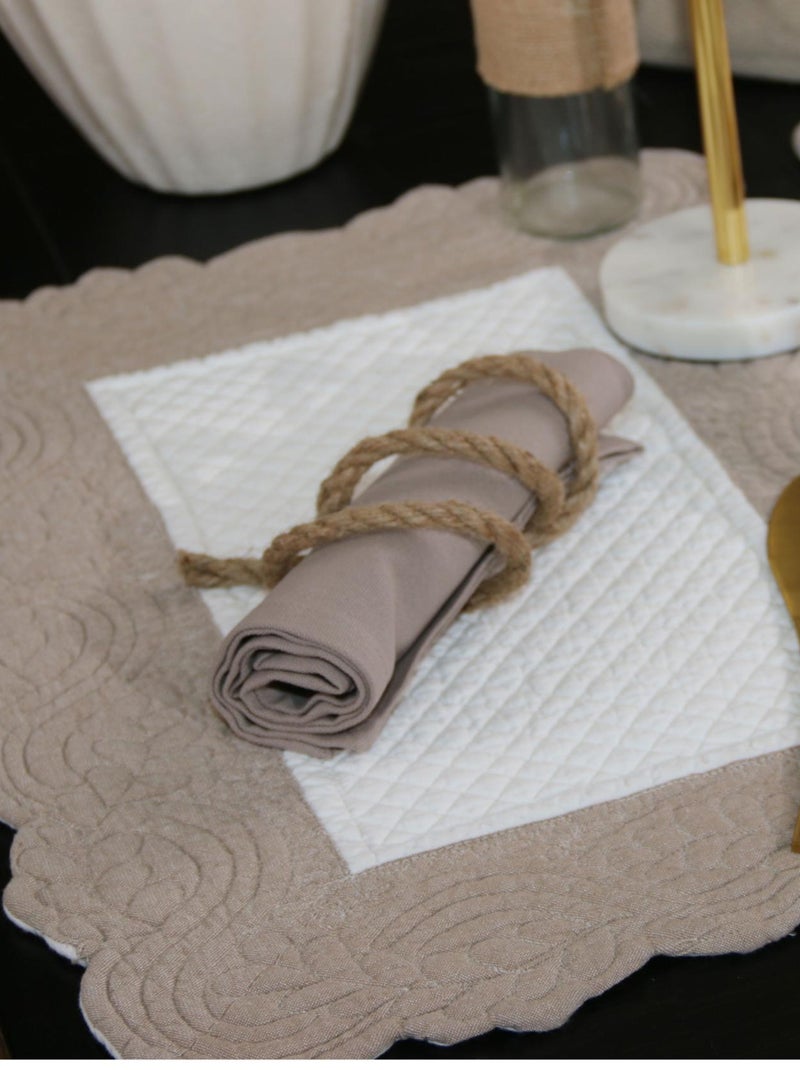 Set de table morphée coton matelassé Ecru - Kiabi