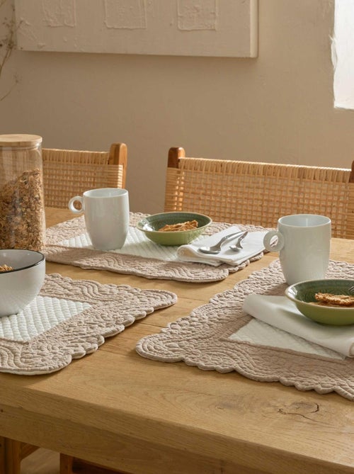 Set de table morphée coton matelassé - Kiabi
