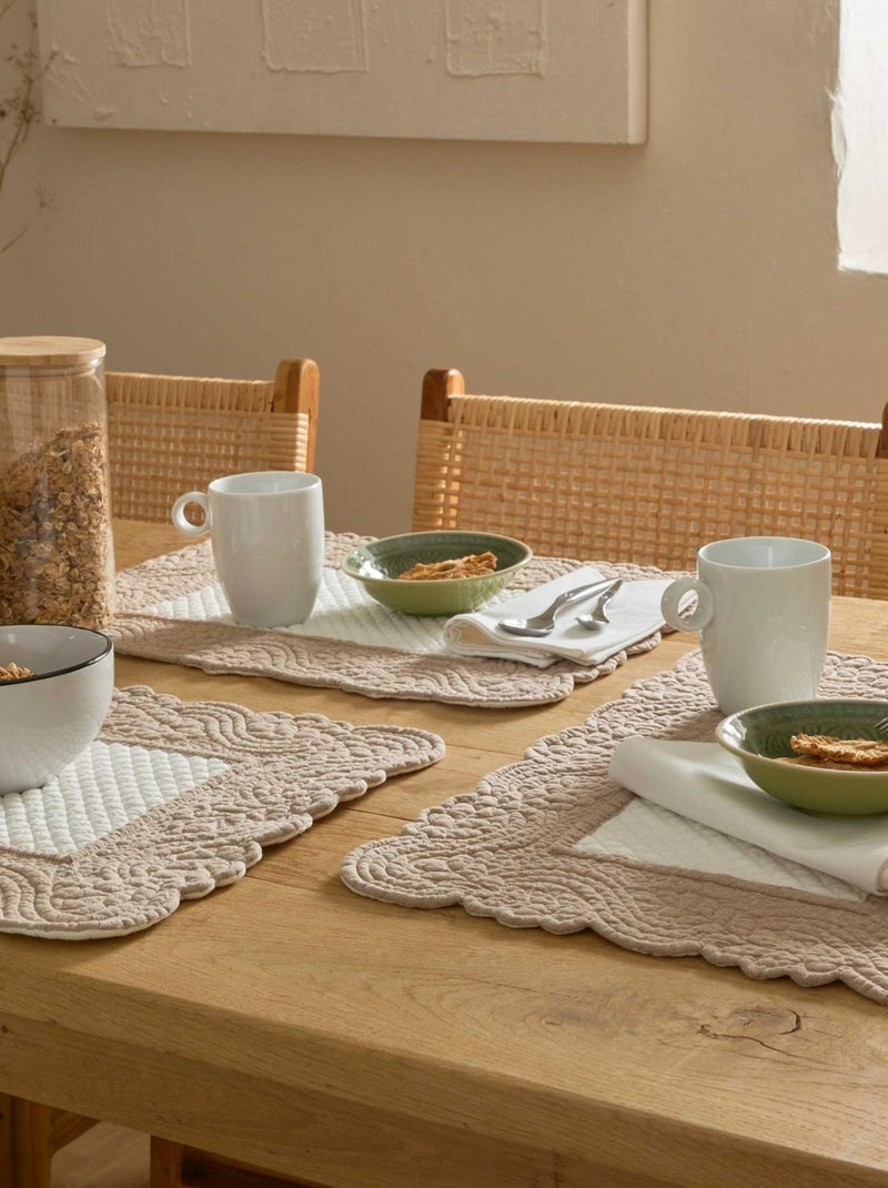 Set de table morphée coton matelassé Ecru - Kiabi