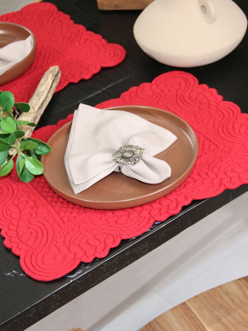 Set de table morphée coton matelassé Rouge - Kiabi