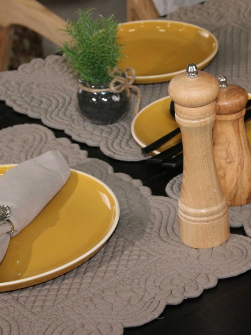 Set de table morphée coton matelassé Taupe - Kiabi