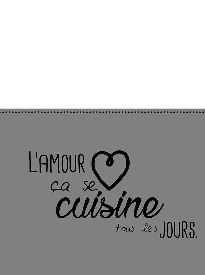 Set de table opaque L'Amour en Cuisine Gris - Kiabi