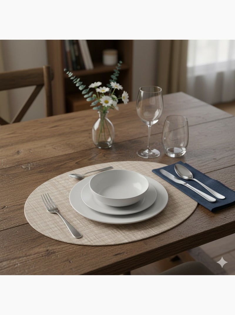 Set de table ovale uni  Élégance Beige grès - Kiabi