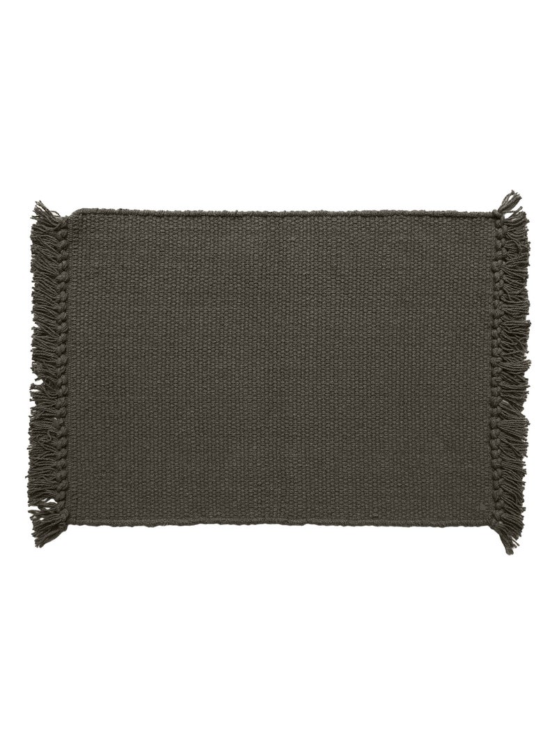 Set de table PAPEETE avec franges Marron cappuccino - Kiabi